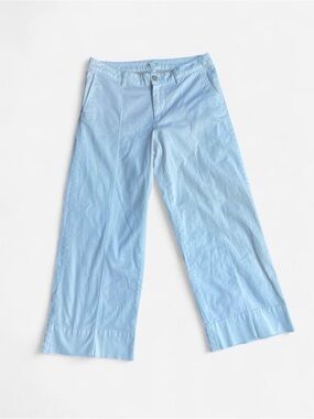 J Jill Women’s Nautical White Wide Leg Coastal Lightweight Cotton Pants Sz 8